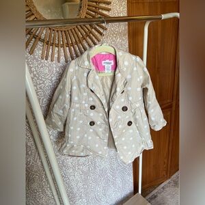 Toddler Girl Lightweight Polka Dot Peacoat